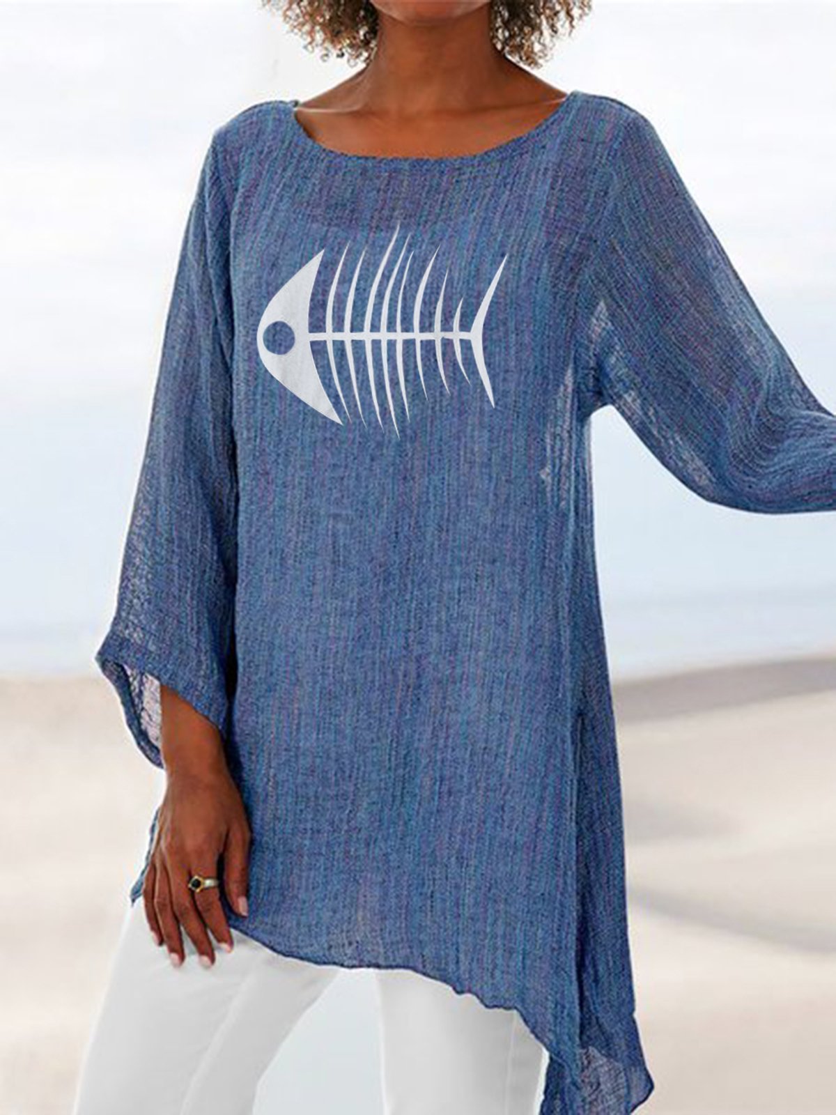 Casual Long Sleeve Cotton Crew Neck Shirts & Tops