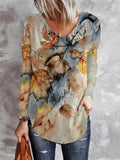 Plus size Fall Leaves Casual Tshirt