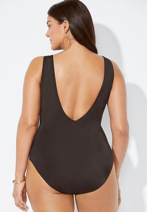 VERGE PLUNGE SURPLICE ONE PIECE SWIMSUIT