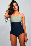 SQUARE NECK COLORBLOCK ONE PIECE - PARADISE