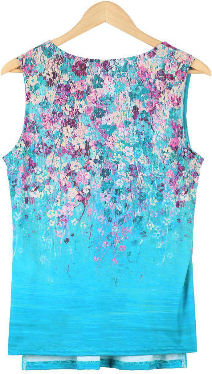 Attractive VNeck Sleeveless Printed Top