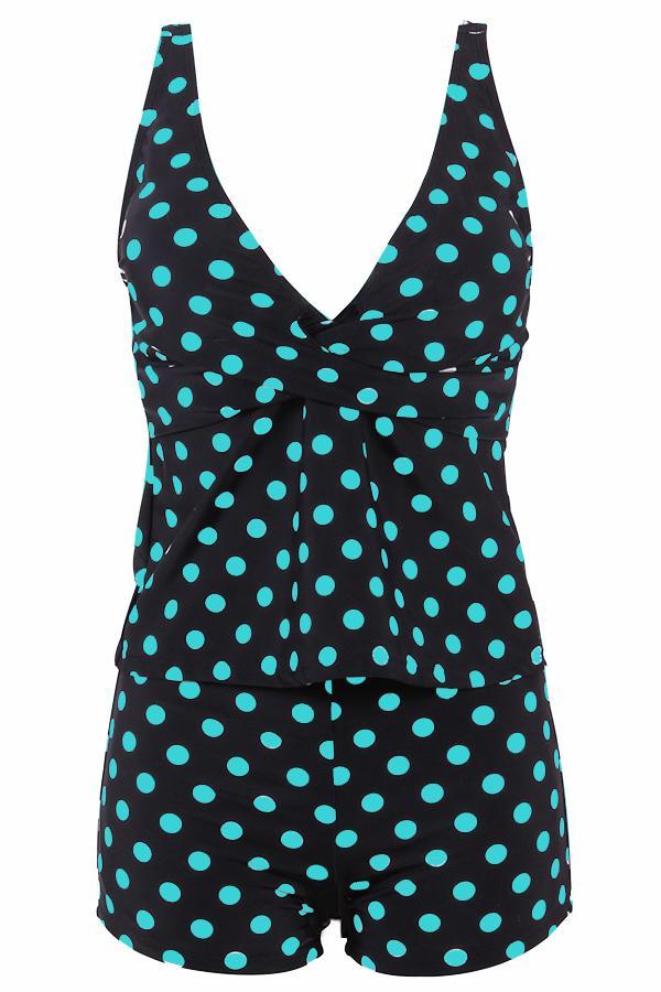 POLKA DOT PRINT SLIM TANKINI SET