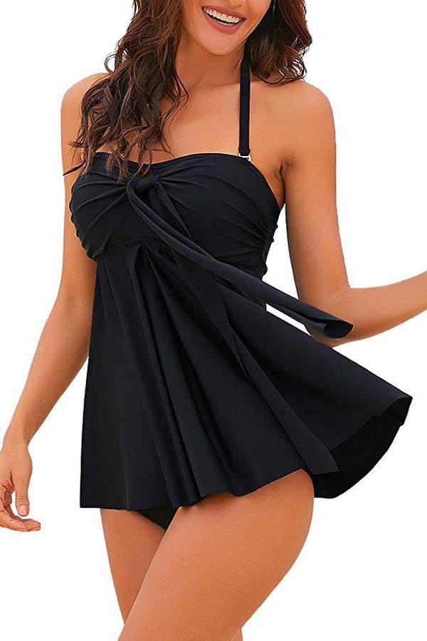 HALTER OR STRAPLESS BANDEAU TANKINI SET