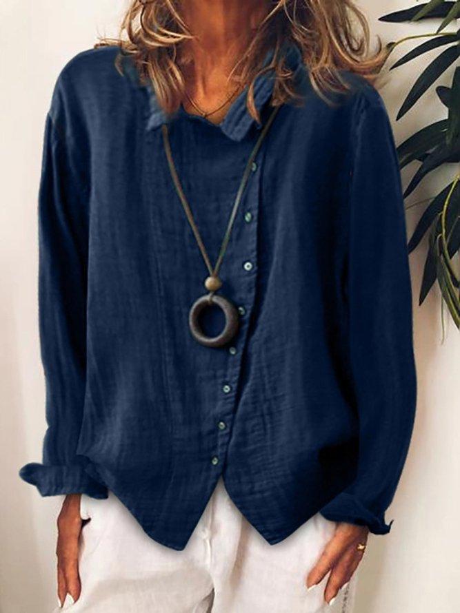 Casual Shirt Collar Long Sleeve Shirts