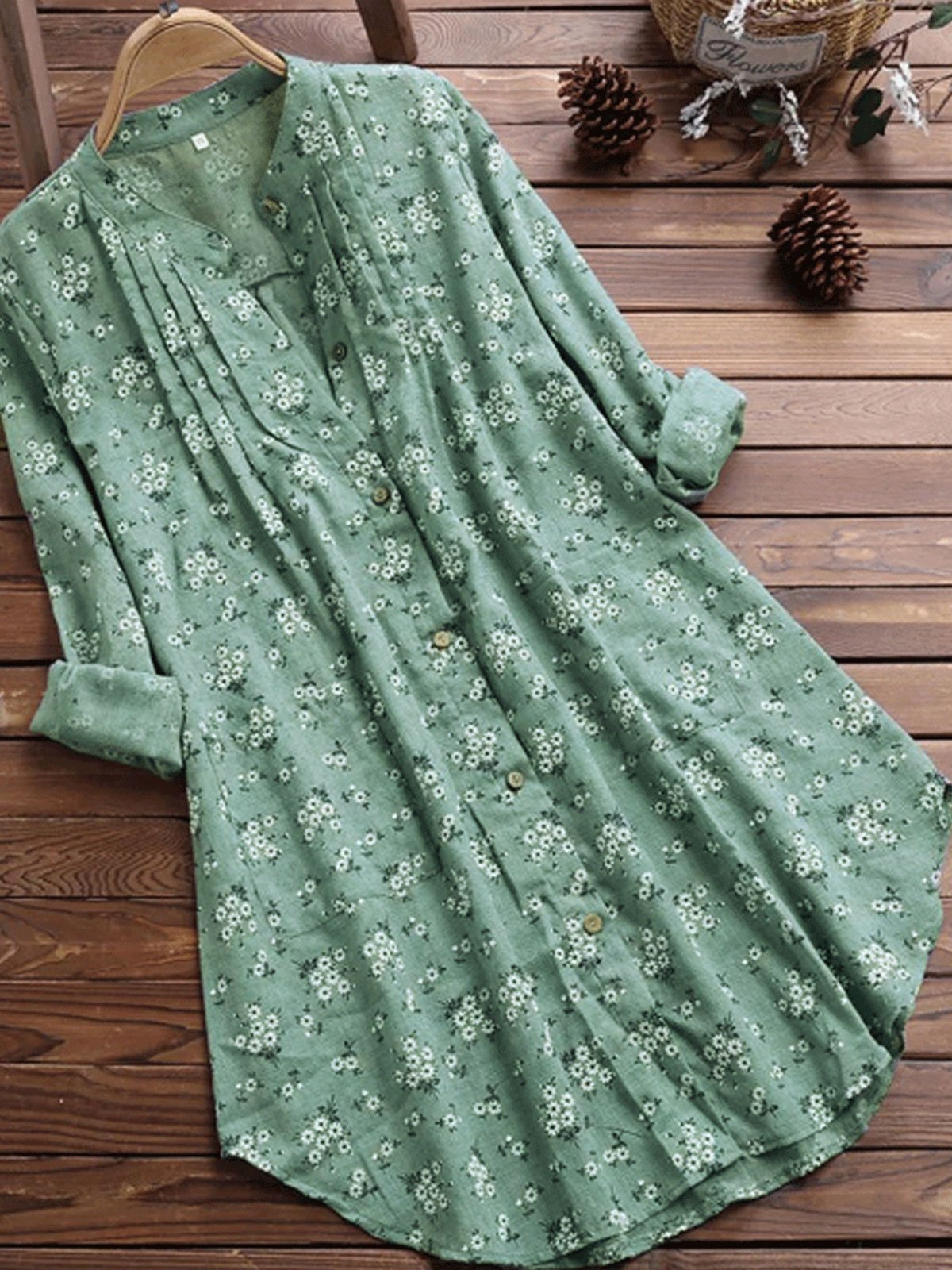 Regular Printed Long Sleeve Top*1 Shirts & Blouses