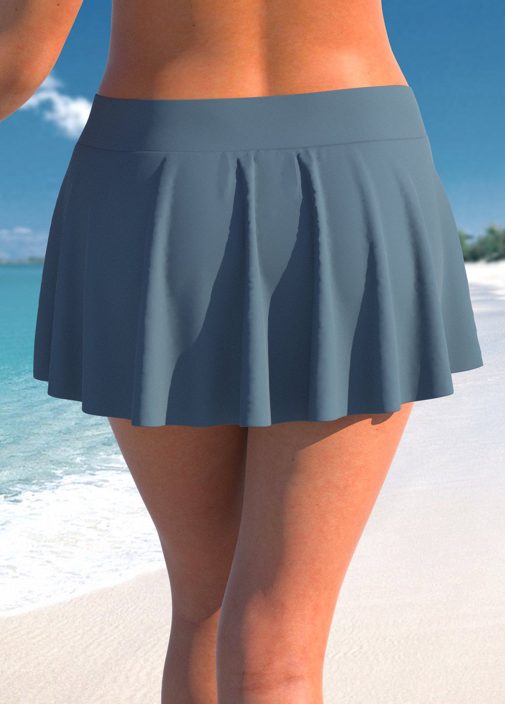 Dark Grey Fake 2in1 Striped Dark Grey Tankini Set