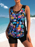 Tropical Floral Plus Size Modest Tankini Set