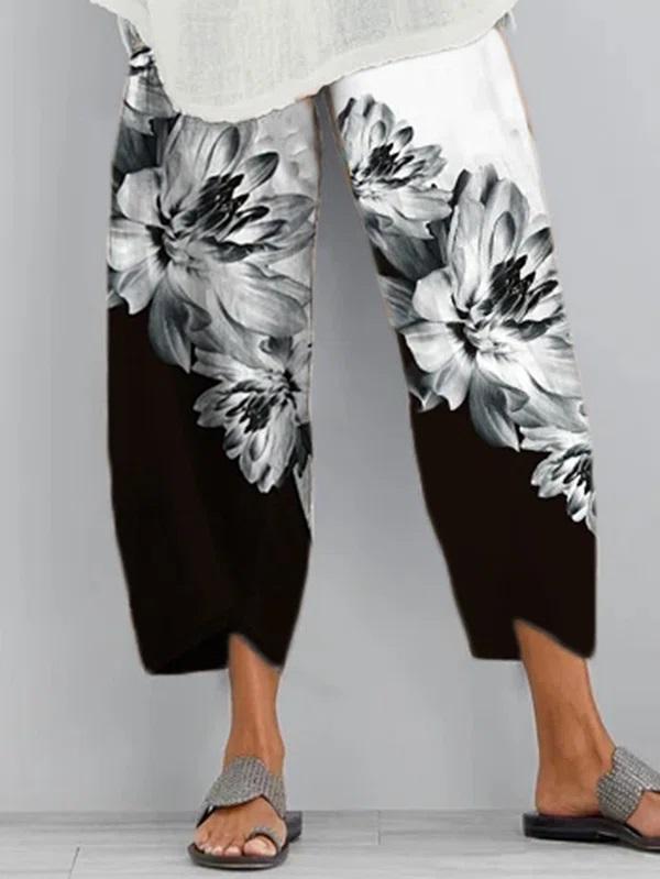 Printed Casual Pants with Pockets