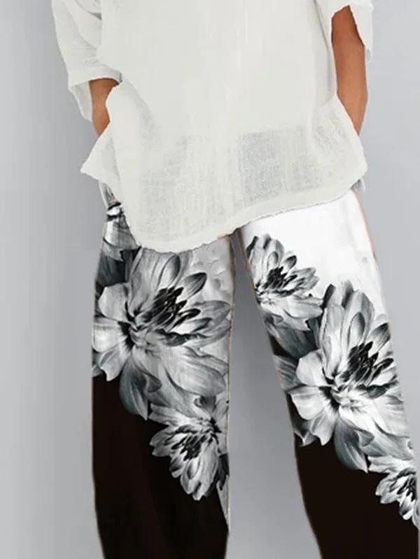 Printed Casual Pants with Pockets