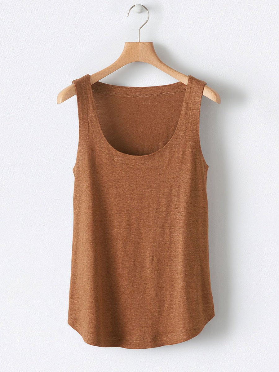 Solid Square Neck Casual Tank Tops