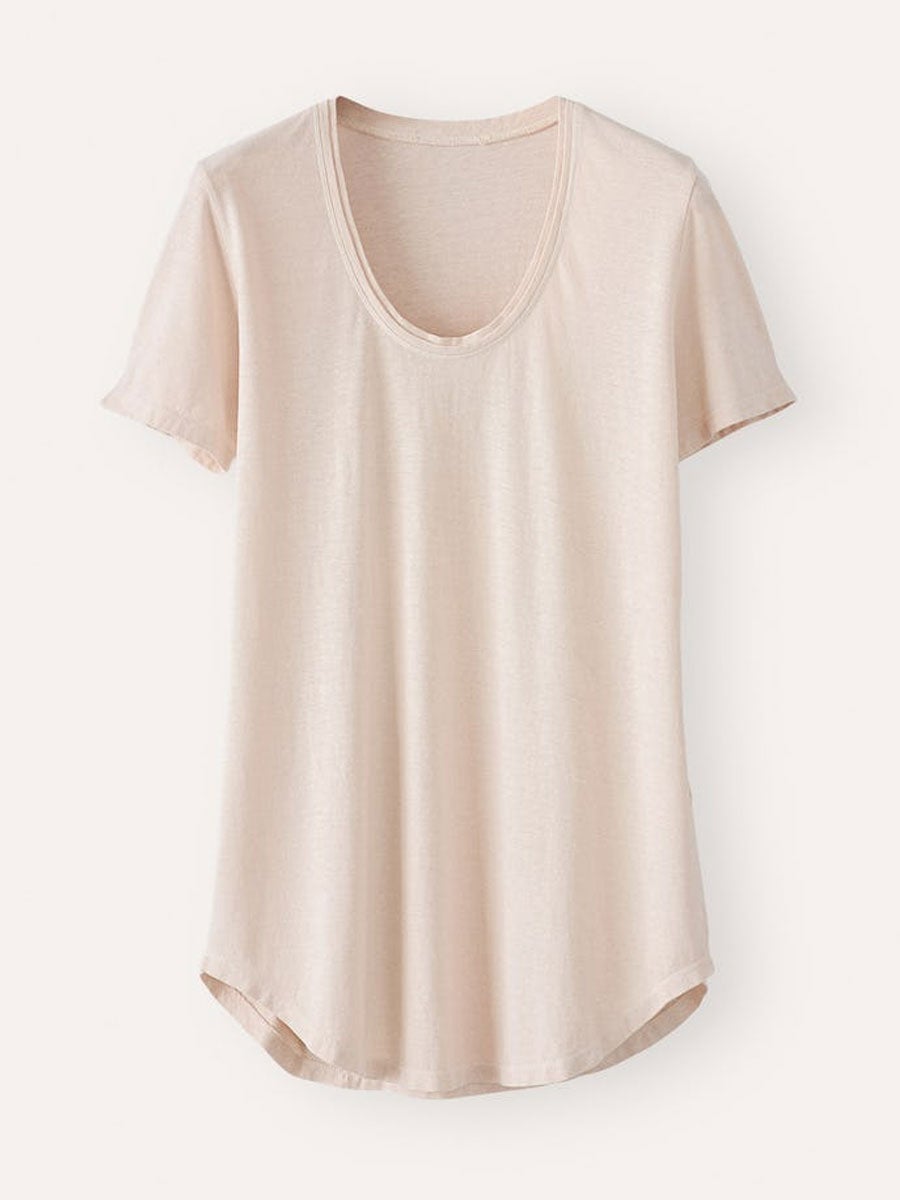 White Solid Round Neck Casual Blouse